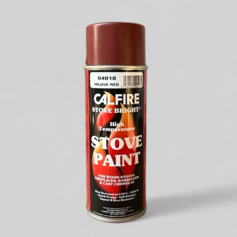 MOJAVE RED Calfire Stove Bright Aerosol High Temperature Stove Paint 